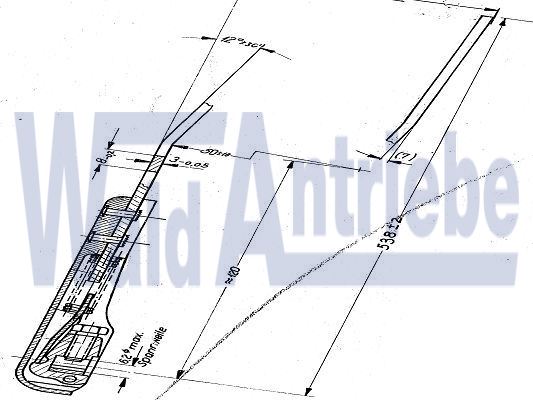 SWF 101200 Wiper arm, si, L-538 mm