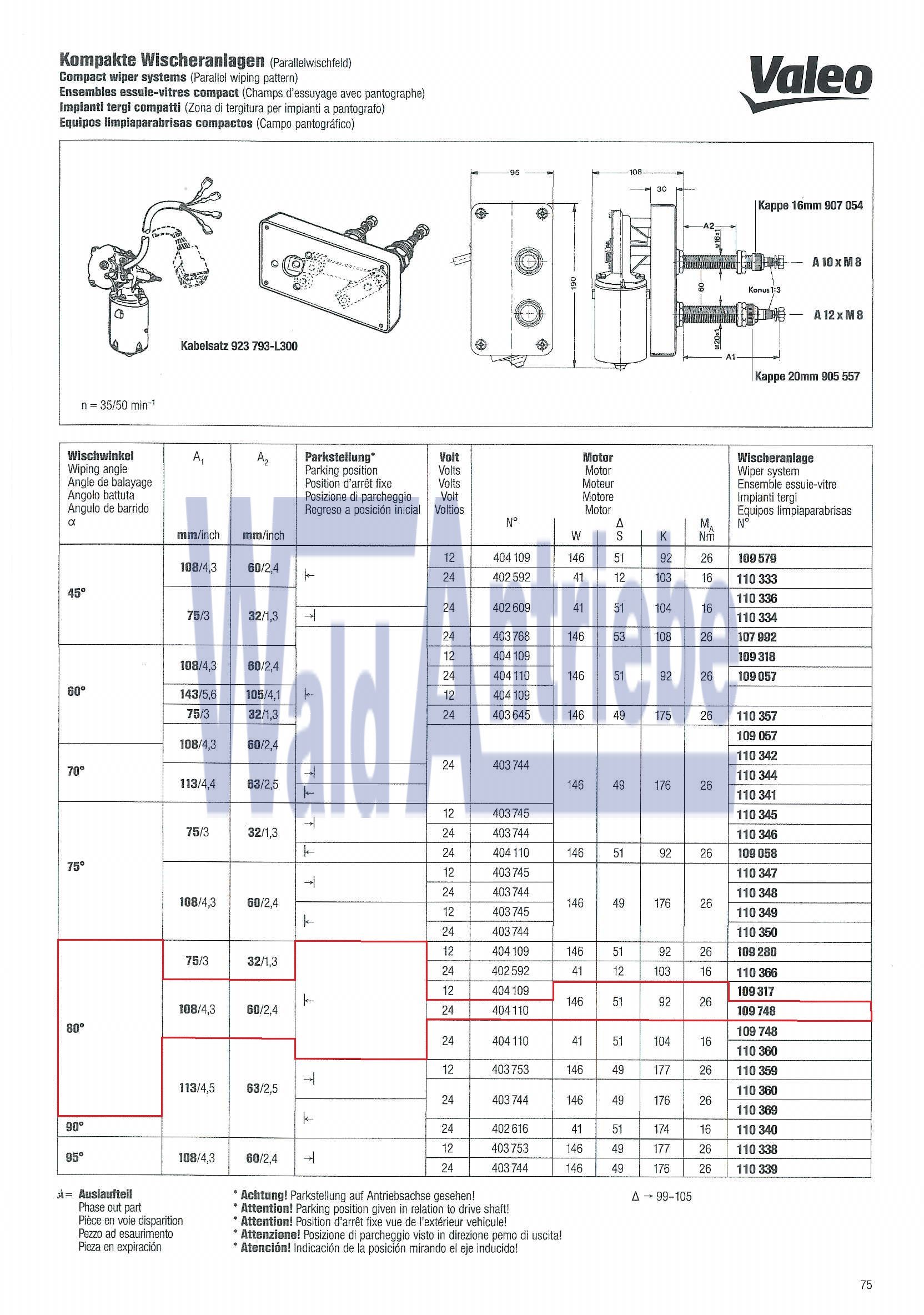 SWF 109748 Wiper system
